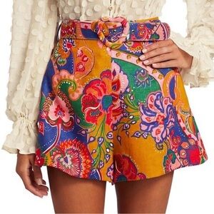 Zimmermann Multicolor Floral High Waist Shorts